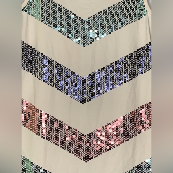 Rue21 - Cream Tank Top With Tricolour Sequin Detail - Small - Picture 3 of 5